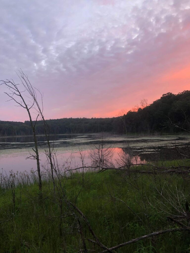 Sunset over Bohn Lake along the Ice Age Trail in Wisconsin.
