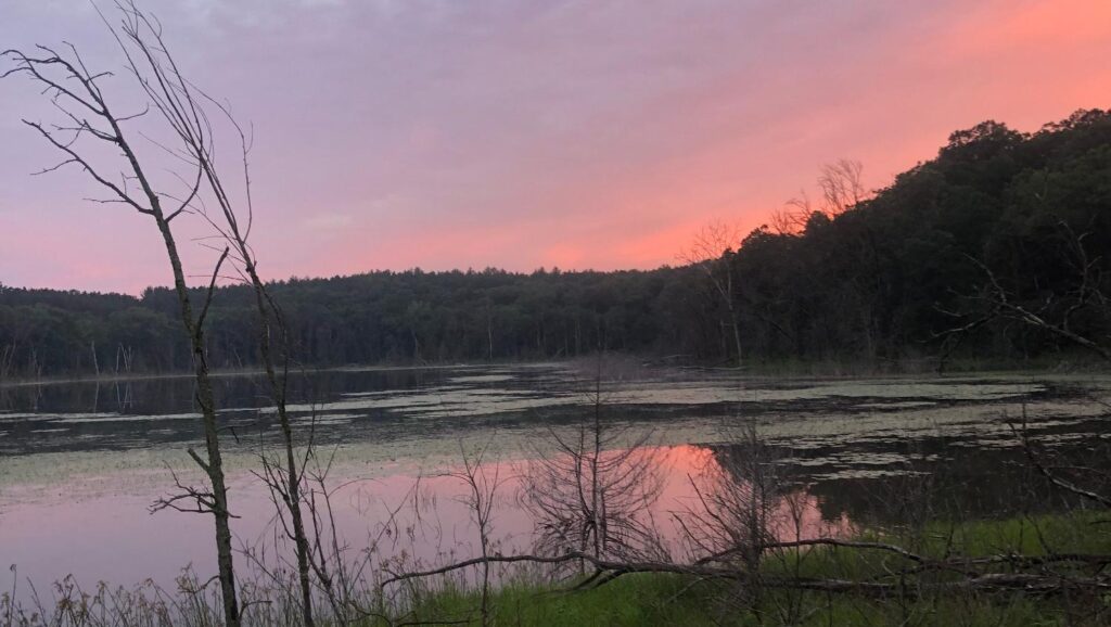 Sunset at Bohn Lake along the Ice Age Trail.