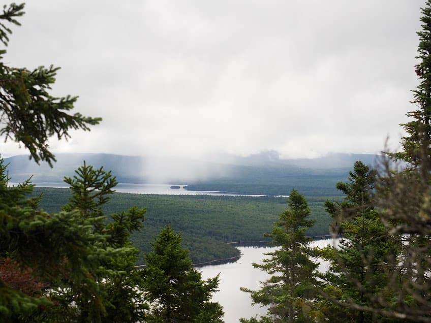 Views of Mooselookmeguntic Lake and Rangeley Lake, Bald Mountain Maine.
