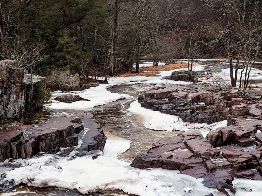 Waterfalls at Dells of the Eau Claire County Park, Ice Age Trail