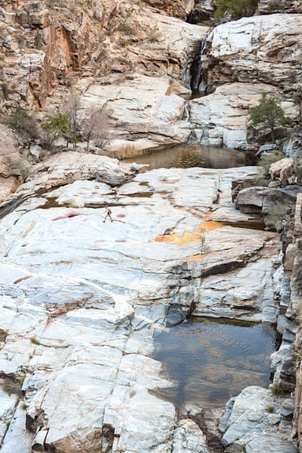 Hiking at Seven Falls cascades, Tucson, Arizona.
