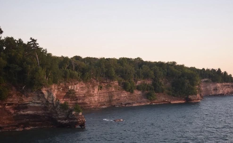 Cliffs above Lake Superior on Grand Island, Michigan.