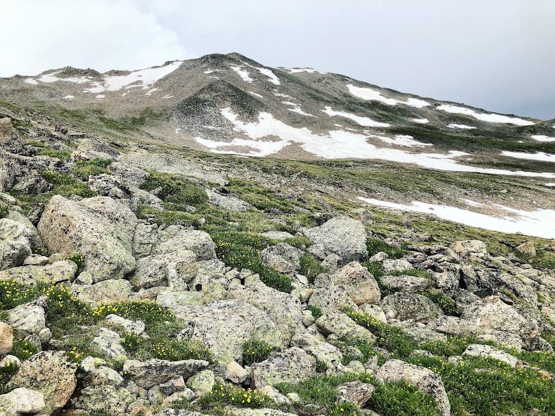Summit of Mount Massive in Colorado, with scree field