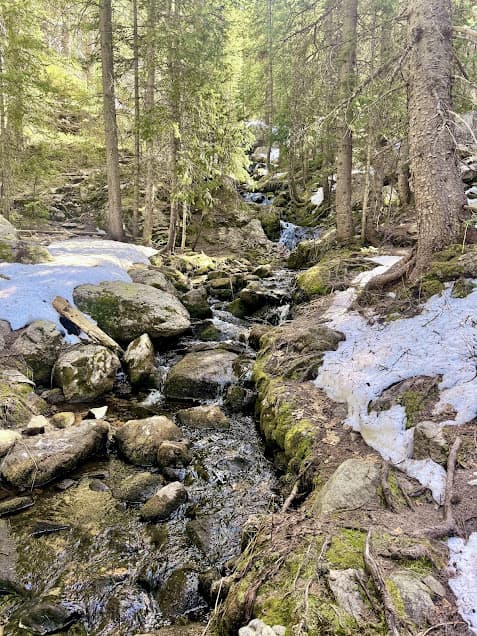 Rio Nambe, a mountain stream running out of Nambe Lake in New Mexico. 