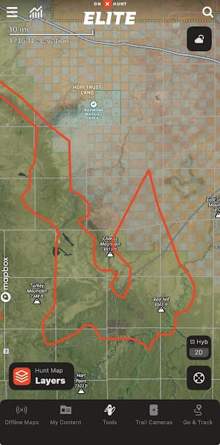 Screenshot from OnX maps