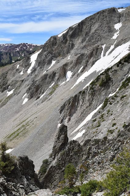 Mount Sopris steep mountainside with talus. 