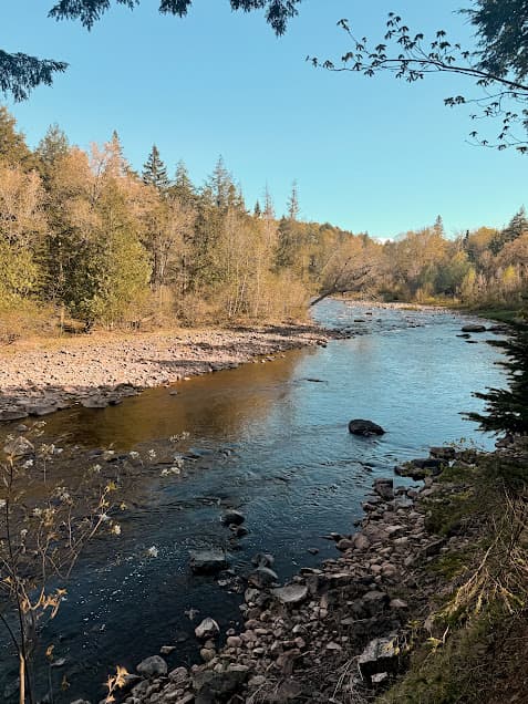 Peaceful section of river on the Black River near Ironwood, Michigan