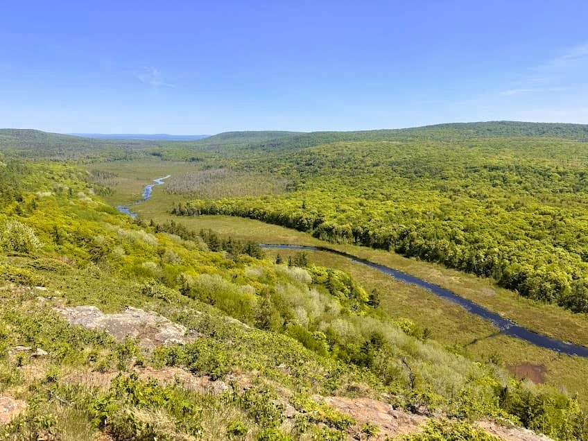 View of the Upper Carp River Valley in the Porcupine Mountains.