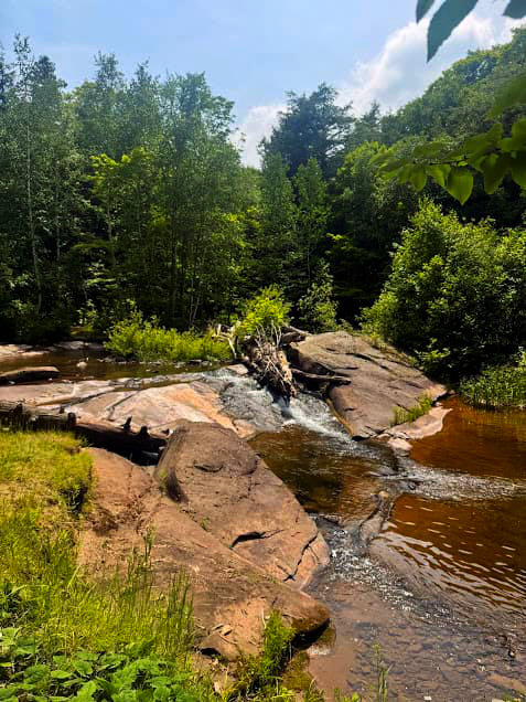 Waterfall along the Carp River on the Big Carp River Trail