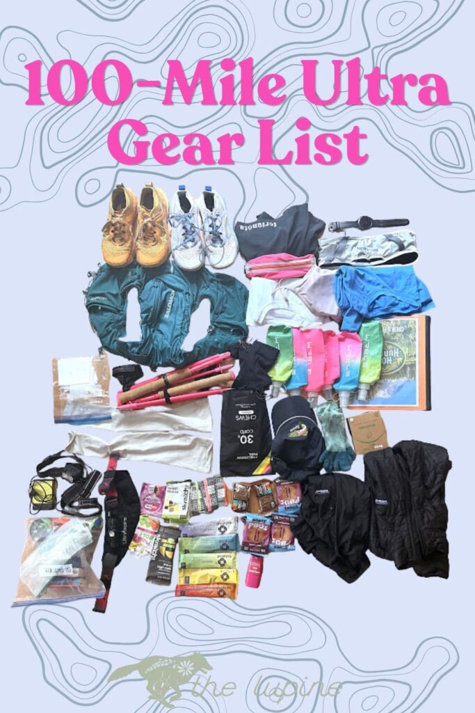 Ultramarathon gear spread.